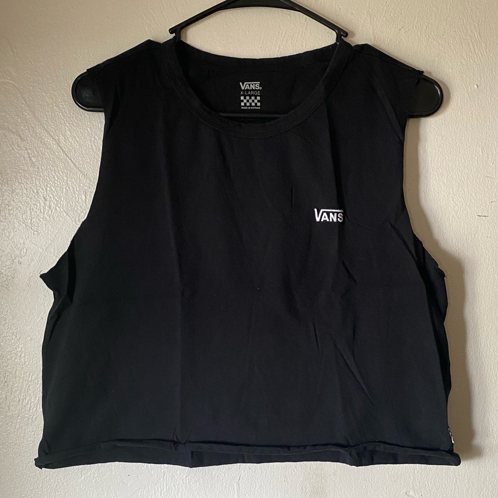 Vans cropped womens black tank